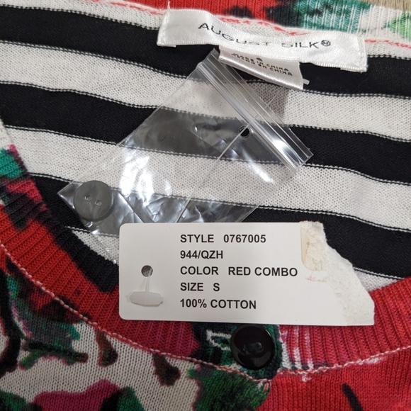 August Silk Red Roses Lightweight Cardigan Sweater - Picture 7 of 10